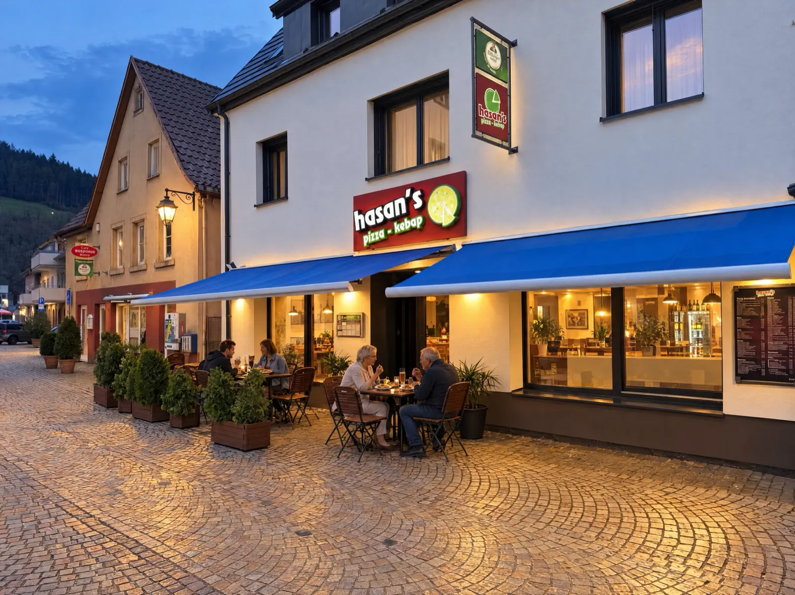 Hasan’s von der Straße aus gesehen